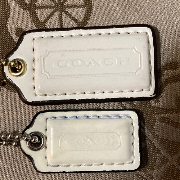 COACH cream patent leather replacement hangtags with chains. - Picture 1 of 3